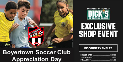 BSC Appreciation Day at DICK'S Sporting Goods - This Saturday!!!
